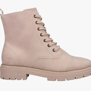 TOMS Women's Alaya Boot Sahara Synthetic Nubuck Combat Platform Lace Up 7.5